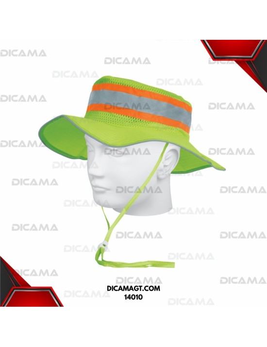 SOMBRERO VERDE ALTA VISIBILIDAD CON REFLEJANTE TRUPER 14010