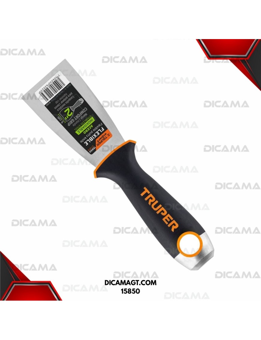ESPÁTULA FLEXIBLE 2 ACERO INOX. MANGO COMFORT GRIP, EXPERT TRUPER 15850