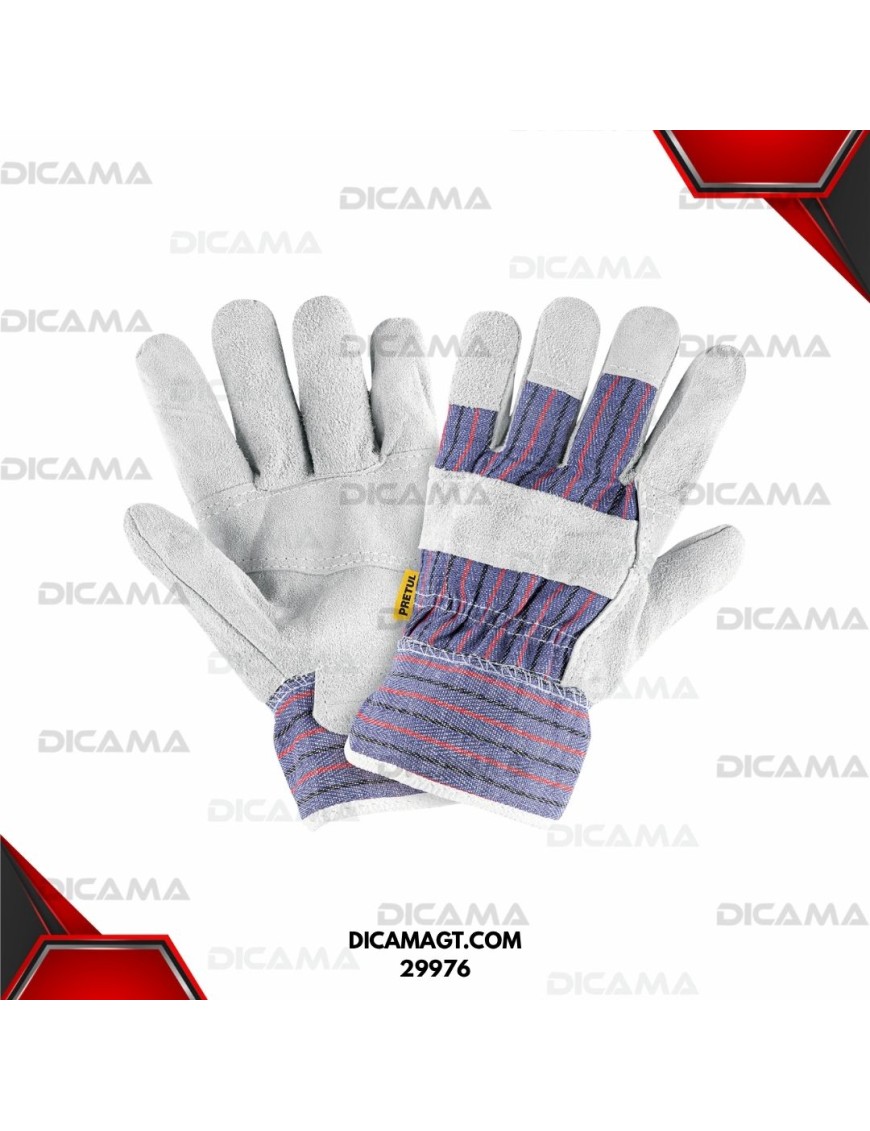 GUANTES DE CARNAZA Y LONETA, UNITALLA PRETUL 29976