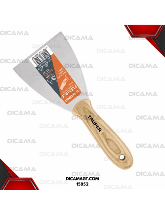 ESPÁTULA FLEXIBLE 3 CON MANGO DE MADERA TRUPER 14449