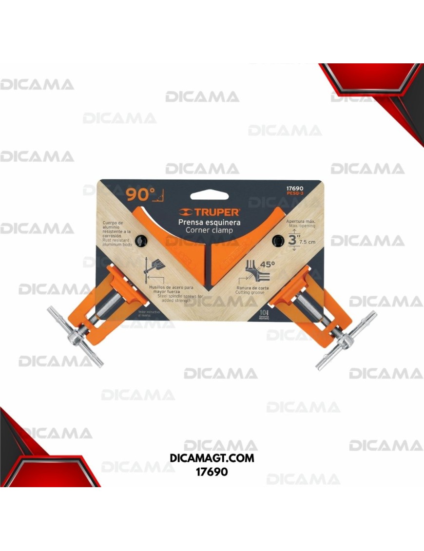 PRENSAS ESQUINERAS DE 3 CUERPO DE ALUMINIO TRUPER 17690