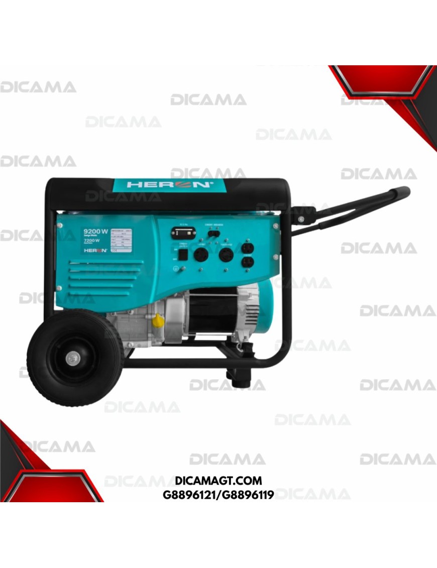 GENERADOR ELECTRICO 9,000 WATT C/ATS GAS 15HP 110/220 HERON G8896121/G8896119