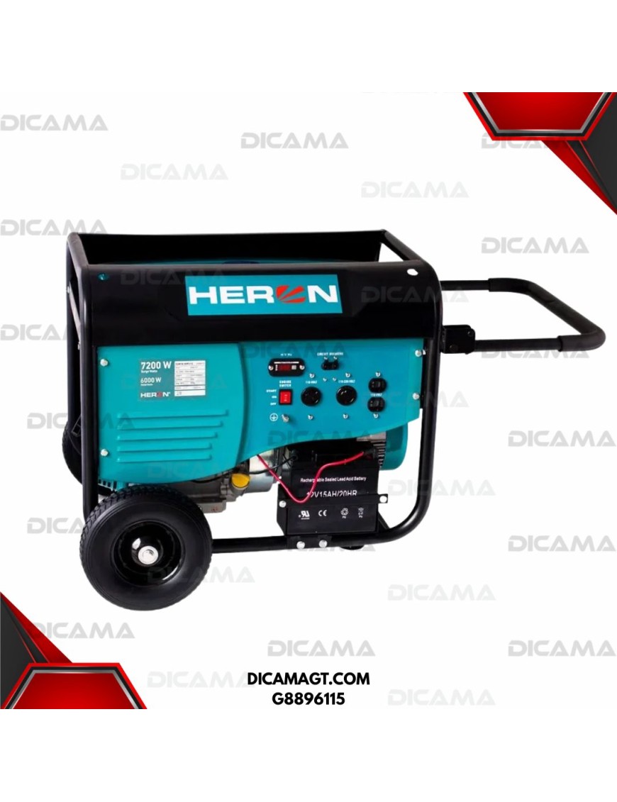 GENERADOR ELECTRICO 7,000 WATTS 4T GAS 13.1 HP 110/220 HERON G8896115