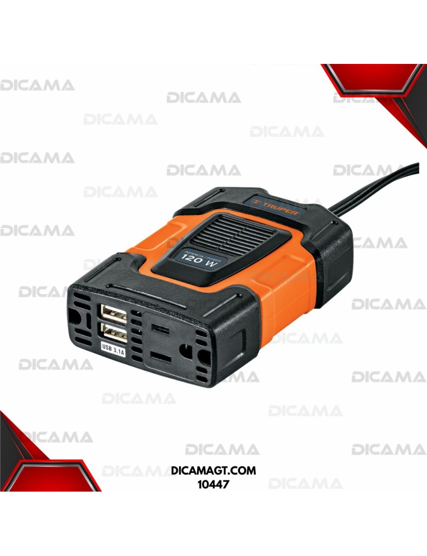INVERSOR DE CORRIENTE 120 WATTS TRUPER 10447