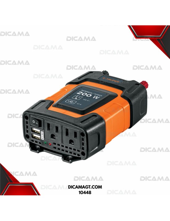 INVERSOR DE CORRIENTE 200 WATTS TRUPER 10448