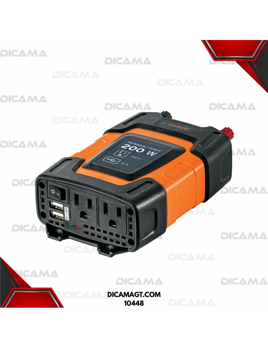 INVERSOR DE CORRIENTE 200 WATTS TRUPER 10448