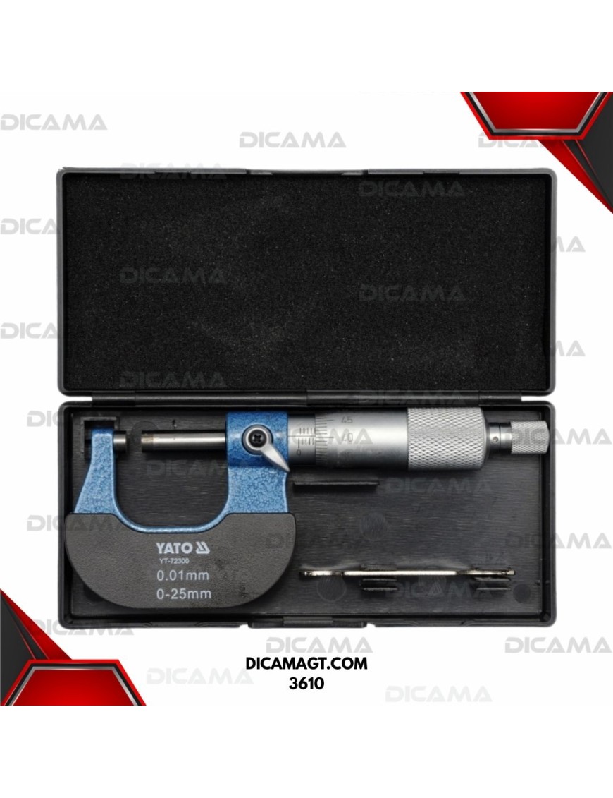 MICROMETRO MECANICO 0-25MM YATO YT-72300