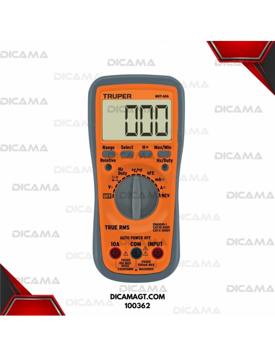 MULTIMETRO PROFESIONAL CON RMS VERDADERO Y AUTO RANGO DELUXE TRUPER 100362