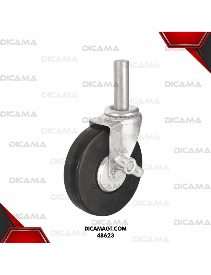 RODO 6 HULE CON ESPIGA SOLIDA Y FRENO,125KG FIERO 48623