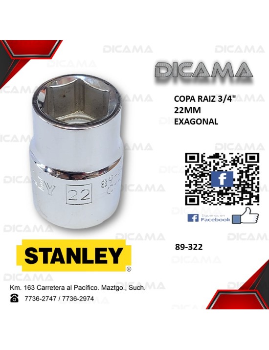COPA RAIZ 3/4" 22MM