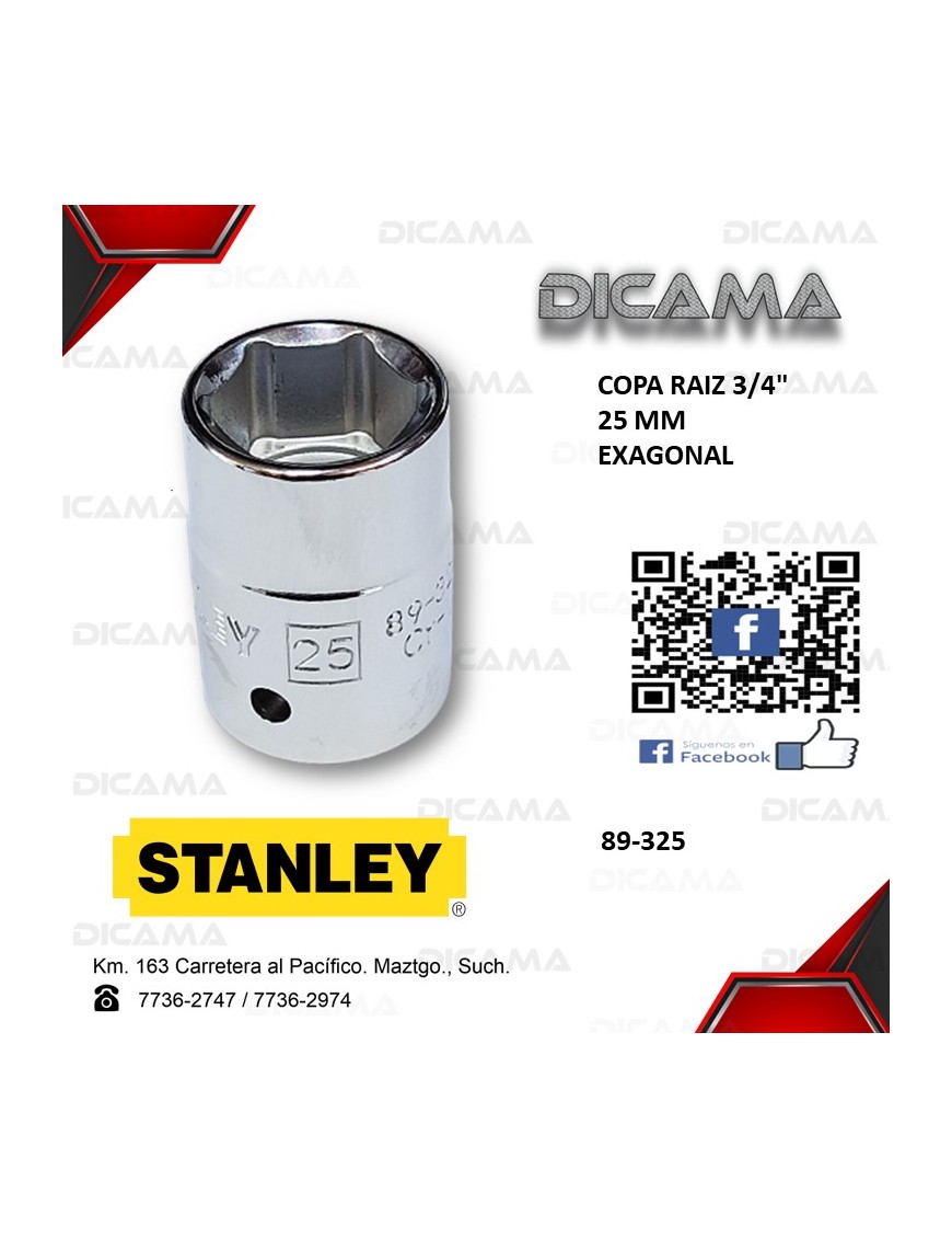 COPA RAIZ 3/4" 25MM