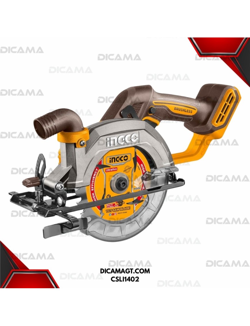 SIERRA CIRCULAR 5 1/4 INALAMBRICA 20 VOLTIOS  (140MM)/6300RPM INGCO CSLI1402