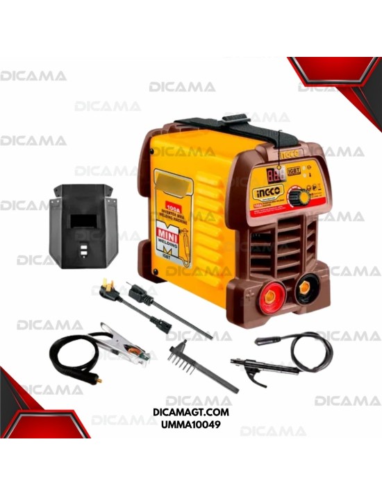 SOLDADORA 100 AMPERIOS INVERTER MINI CON CARCASA INDUSTRIAL INGCO UMMA10049