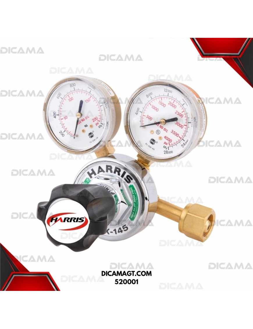 REGULADOR OXIGENO 25 GX-100X3151 HARRIS 520001
