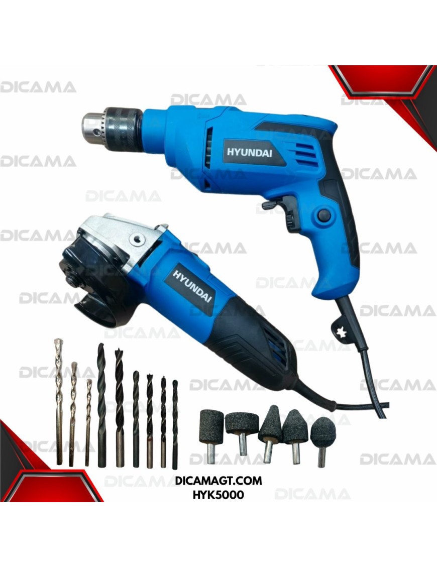 ROTOMARTILLO 1/2 ,500W + ESMERILADORA 5/8PULG 500W , 110/60HZ HYUNDAI HYK5000