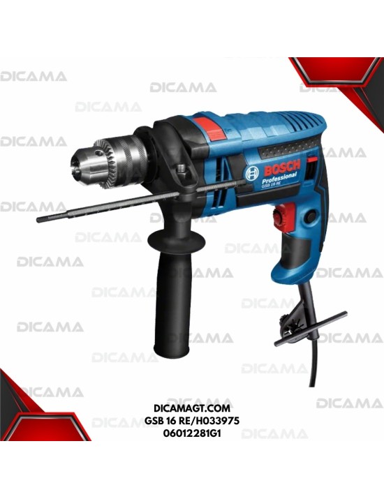BARRENO 1/2 PERCUTOR DE 750W 3,200RPM BOSCH GSB 16 RE/H033975 06012281G1