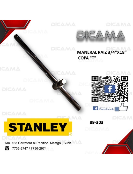 MANERAL RAIZ 3/4" 18" COPA "T"