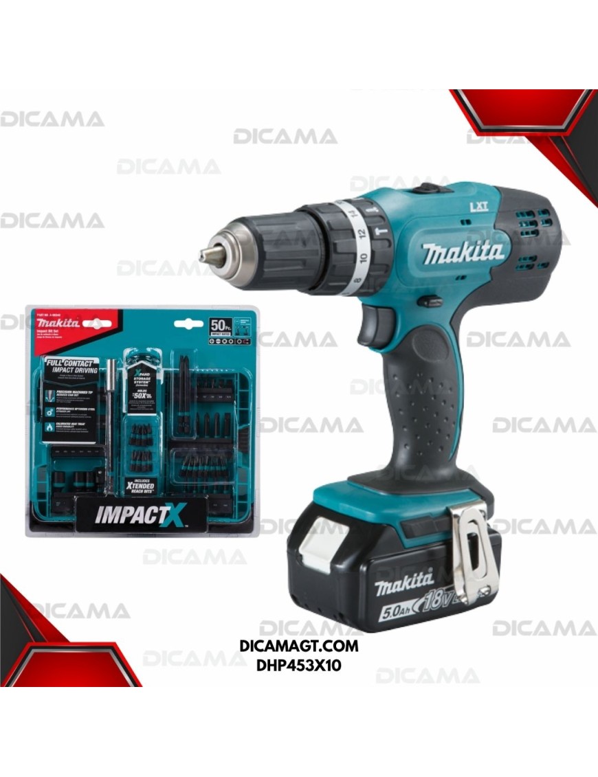 BARRENO   DE 18 VOLTIOS+98348 MAKITA DHP453X10