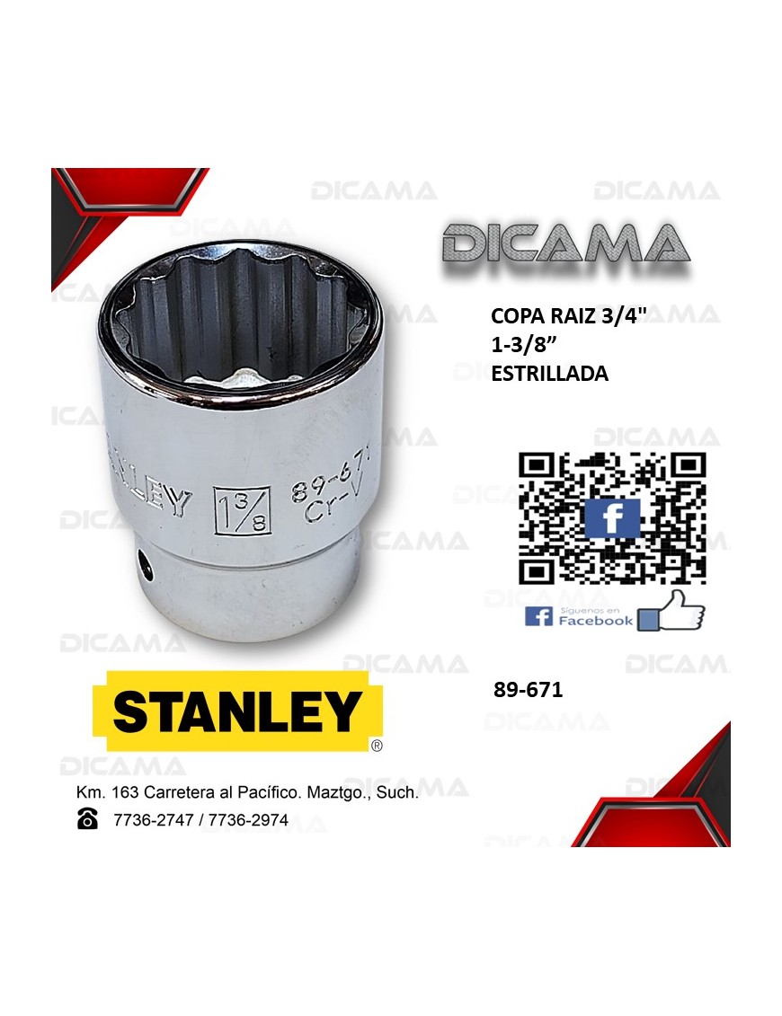 COPA RAIZ 3/4" 1.3/8"
