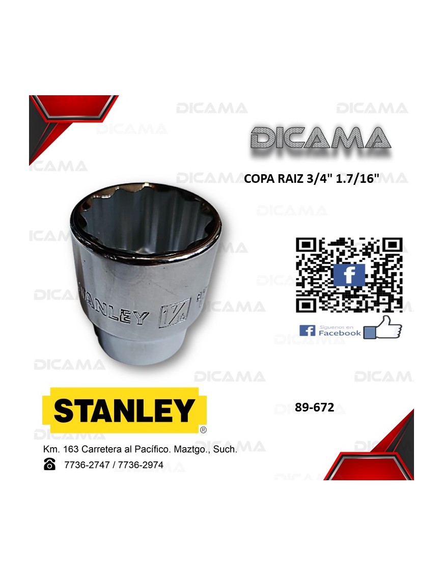 COPA RAIZ 3/4" 1.7/16"