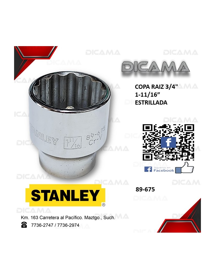COPA RAIZ 3/4" 1.11/16"