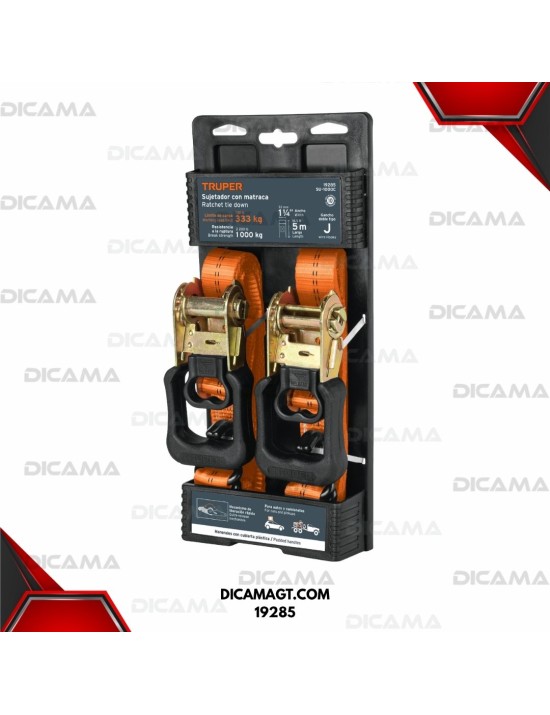 CINCHO 2 PCS CON RACTH 1000 KGS 5MTS TRUPER 19285