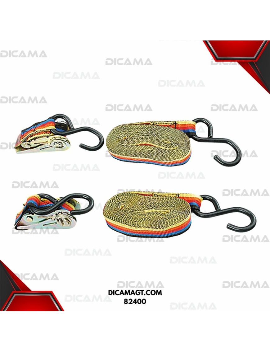CINCHO 2  PCS CON RATCH 5 METROS 25MM VOREL 82400
