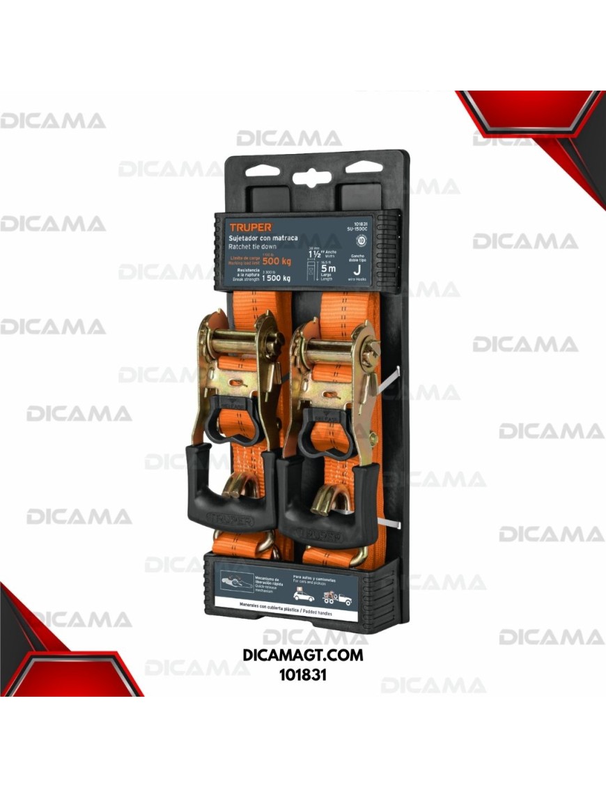 CINCHO 2 PCS CON RACTH CARGA MÁXIMA 1500 KG TRUPER 101831