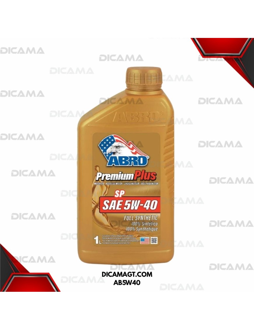 ACEITE LITRO 5W40  FULL SINTETICO PREMIUN SN PLUS ABRO AB5W40