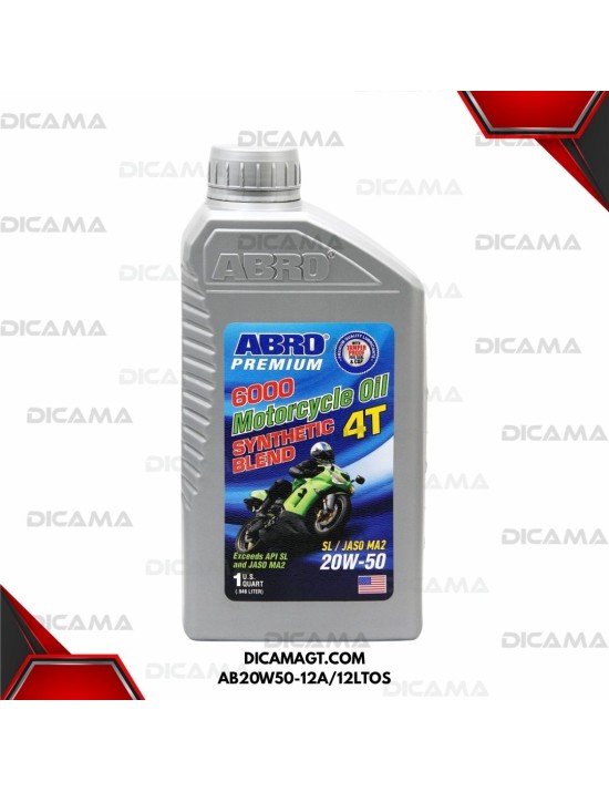 ACEITE LITRO 20W50 4T ABRO AB20W50-12A/12LTOS