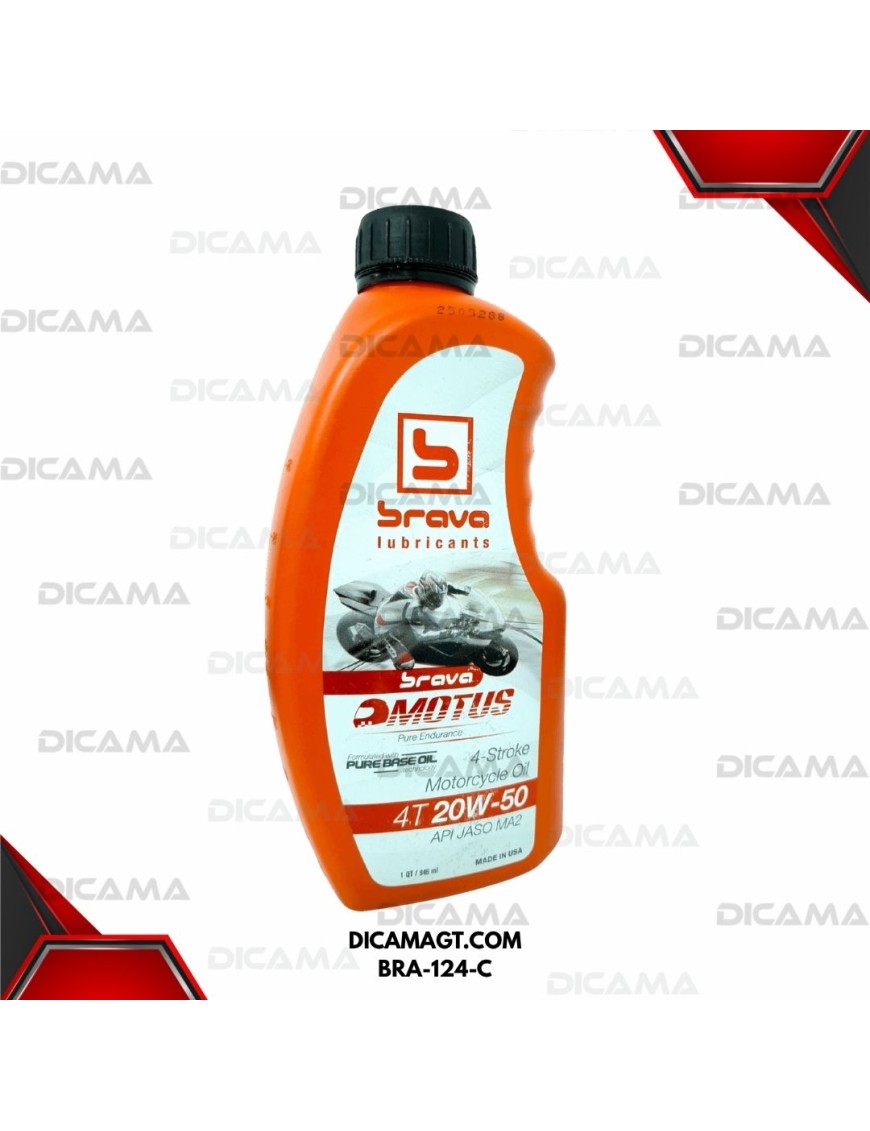 ACEITE LITRO 20W50 4T MOTUS SP MINERAL BRAVA BRA-124-C