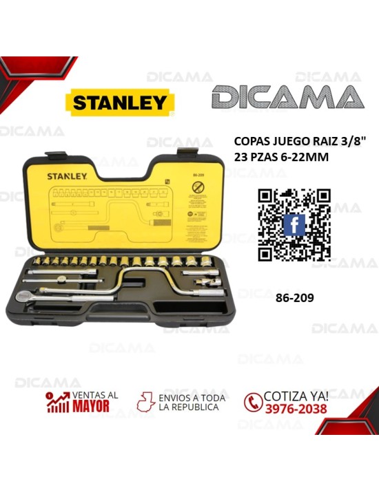 COPAS JUEGO RAIZ 3/8" 23 PZAS 6-22MM
