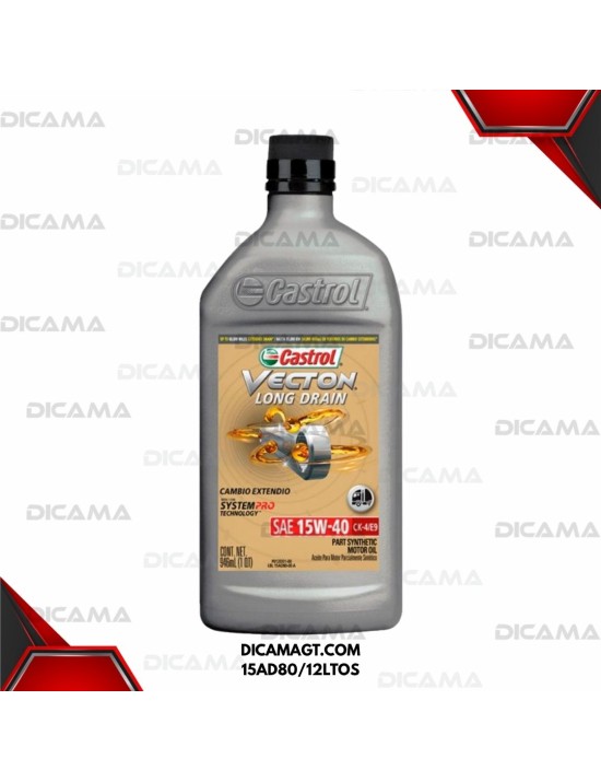 ACEITE LITRO 15W40 VECTON API CJ4 CASTROL 15AD80/12LTOS