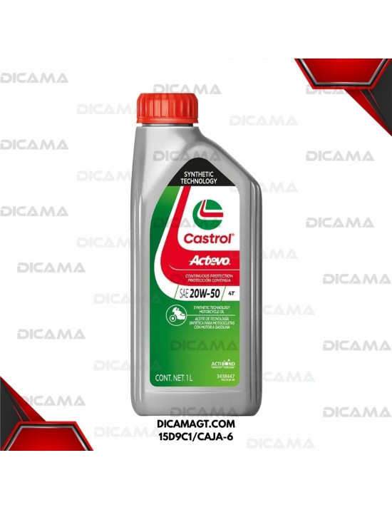 ACEITE LITRO 20W50 ACTEVO  4T CASTROL 15D9C1/CAJA-6
