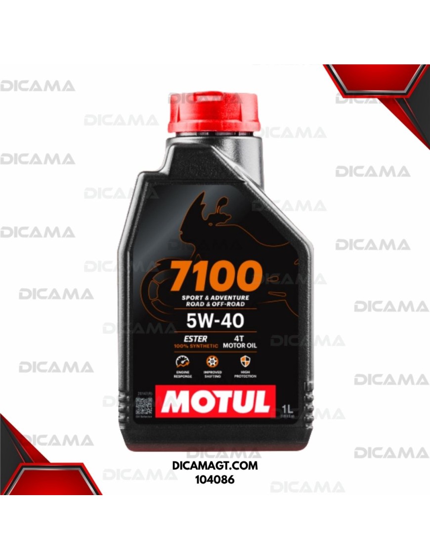 ACEITE LITRO 5W40 4T FULL SYNTEC 7100 MOTUL 104086