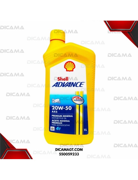ACEITE LITRO 20W50 4T ADVANCE AX5 SL MA2 SHELL 550059233