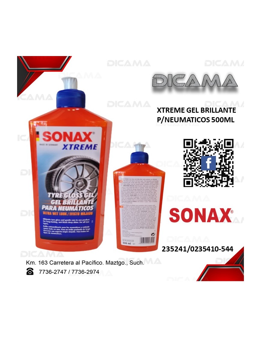 XTREME GEL BRILLANTE P/NEUMATICOS 500ML SONAX 235241/0235410-544