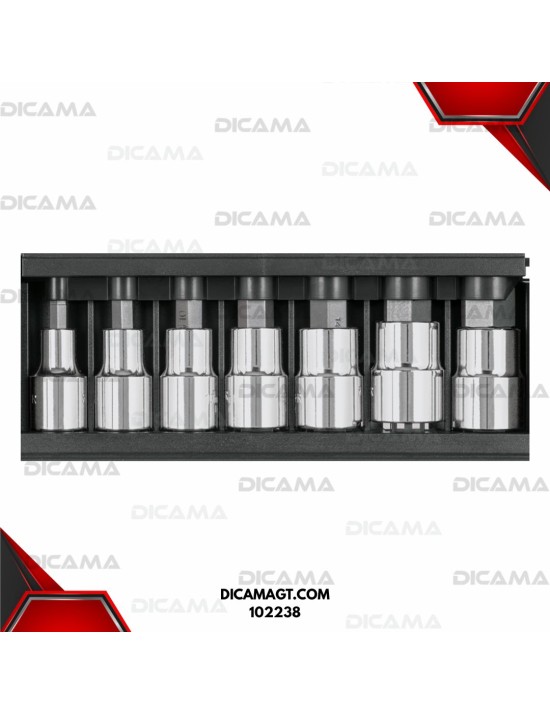 JUEGO DE COPAS PUNTA HEXAGONAL 1/2 7PCS TRUPER 102238