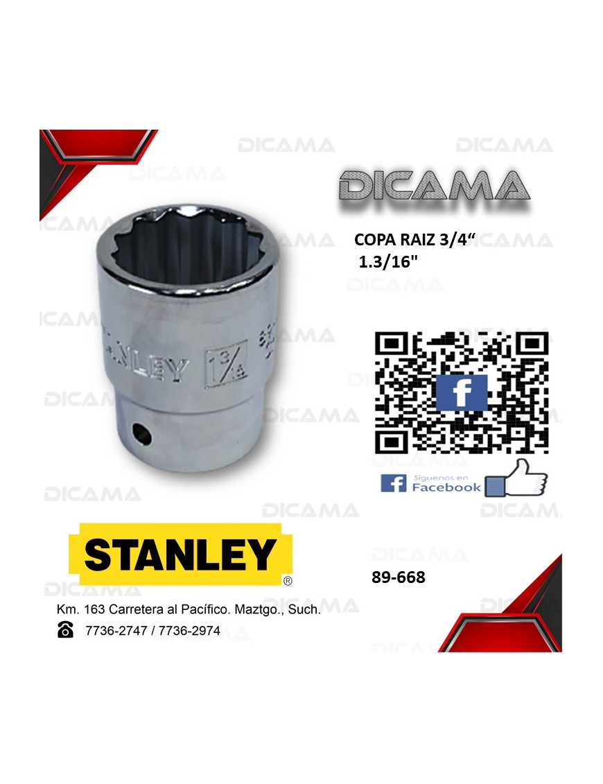 COPA RAIZ 3/4" 1.3/16"