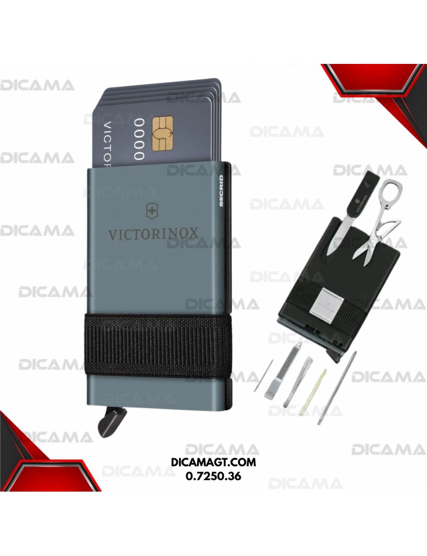 SWIISSCARD +TARJETERO INTELIGENTE GRIS VICTORINOX 0.7250.36