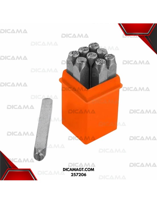 JUEGO DE PUNZONES 9 PZAS PARA MARCAR # 6MM WOKIN 257206