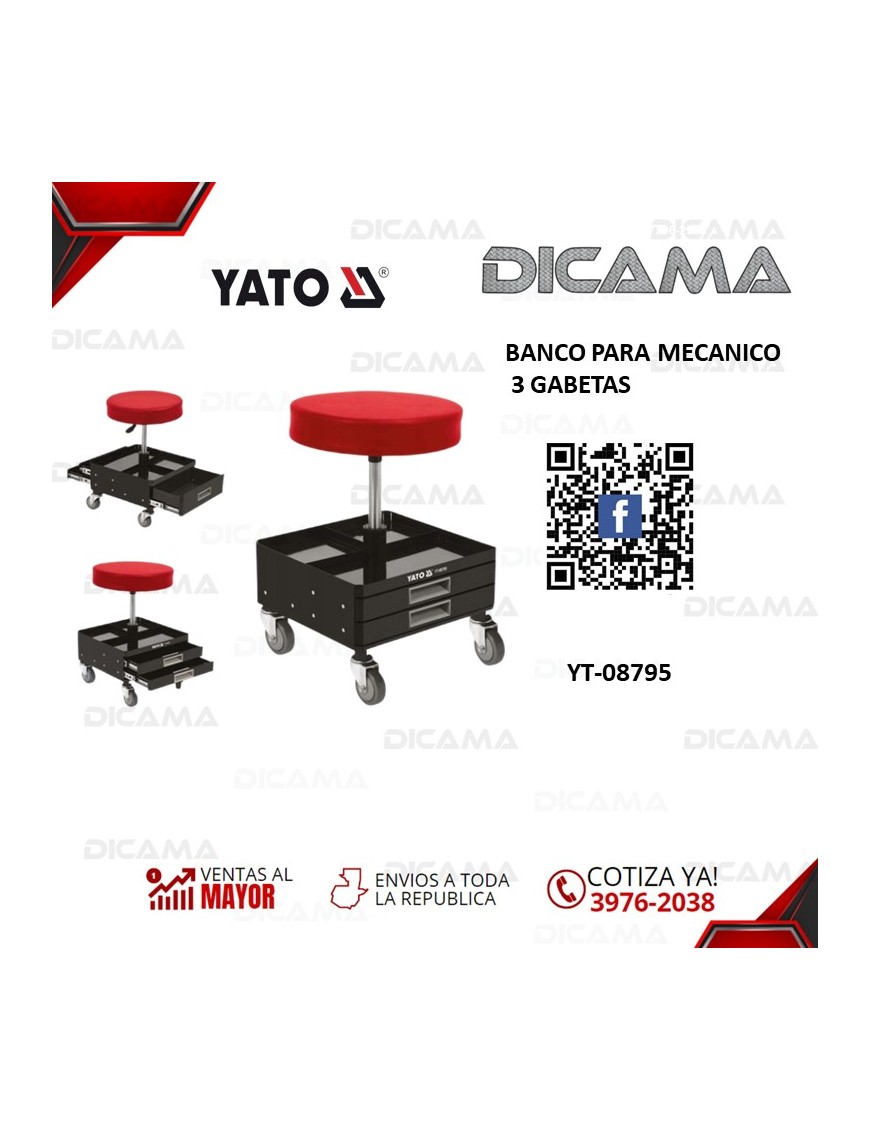 BANCO PARA MECANICO 3 GABETAS