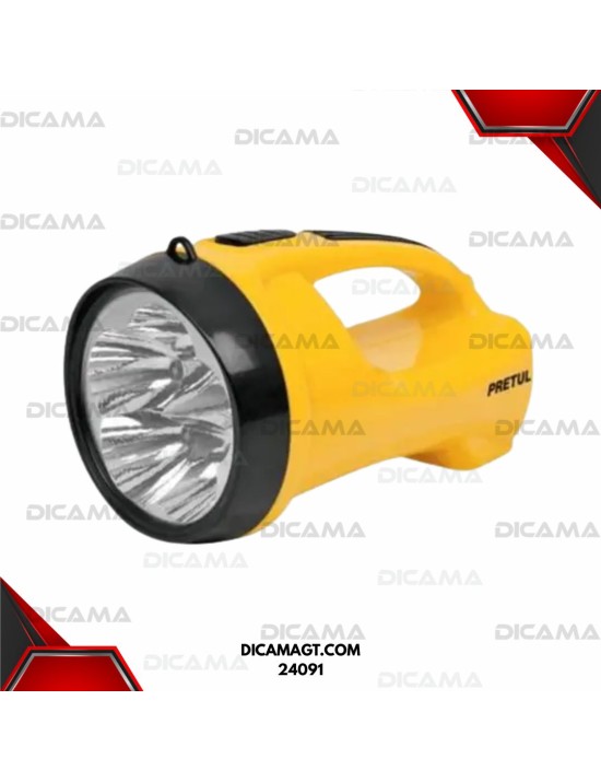 LINTERNA DE MANO LED 200 REFLECTORA 5  LM RECARGABLE PRETUL 24091