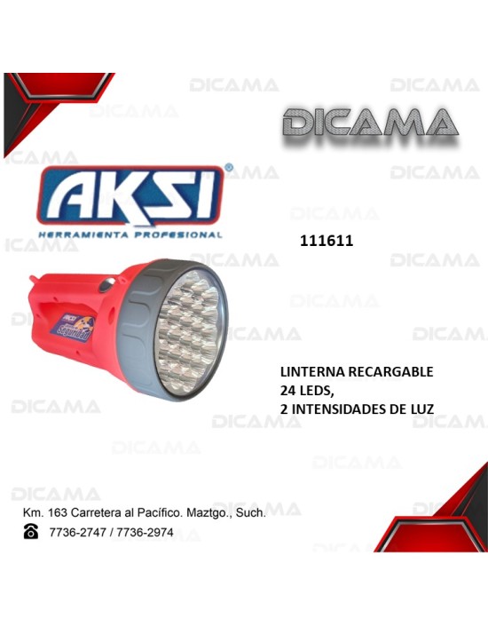 LINTERNA RECARGABLE 24 LEDS/2500 MAH AKSI 111611