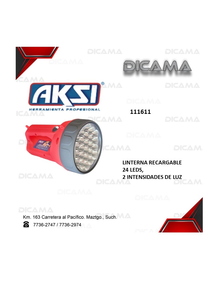 LINTERNA RECARGABLE 24 LEDS/2500 MAH AKSI 111611