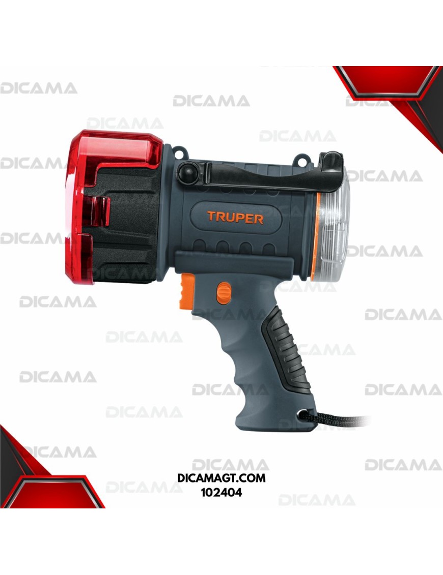 LINTERNA TIPO PISTOLA LED 900 LM RECARGABLE  ALTA POTENCIA TRUPER 102404