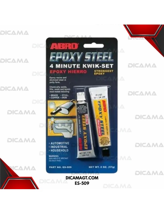 PEGAMENTO EPOXICO METALICO 4 MINUTOS 2 ONZAS ABRO ES-509