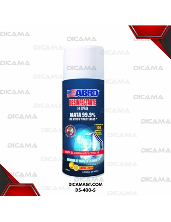DESIFECTANTEMATA 99.9% MARA VIRUS Y BACTERIAS SPRAY ABRO DS-400-S