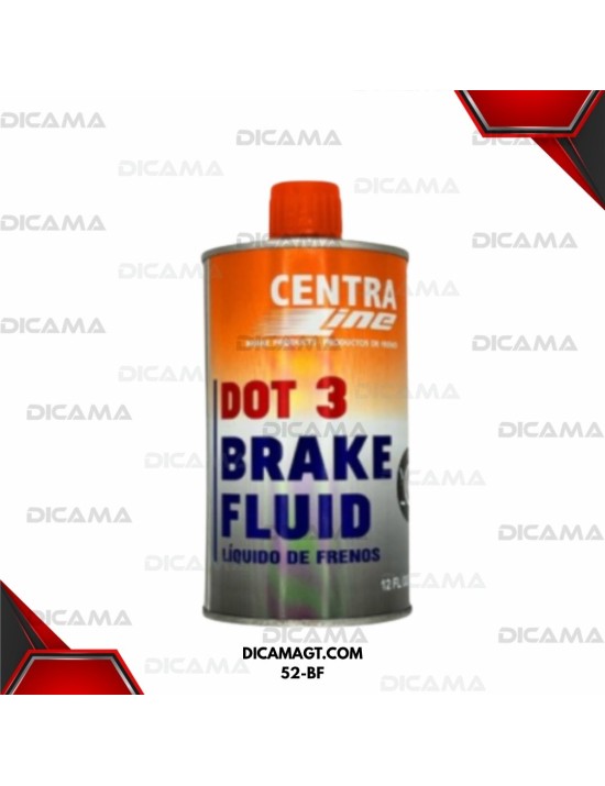 LIQUIDO DE FRENOS PINTA METAL 12 ONZ DOT-3 CENTRALINE 52-BF