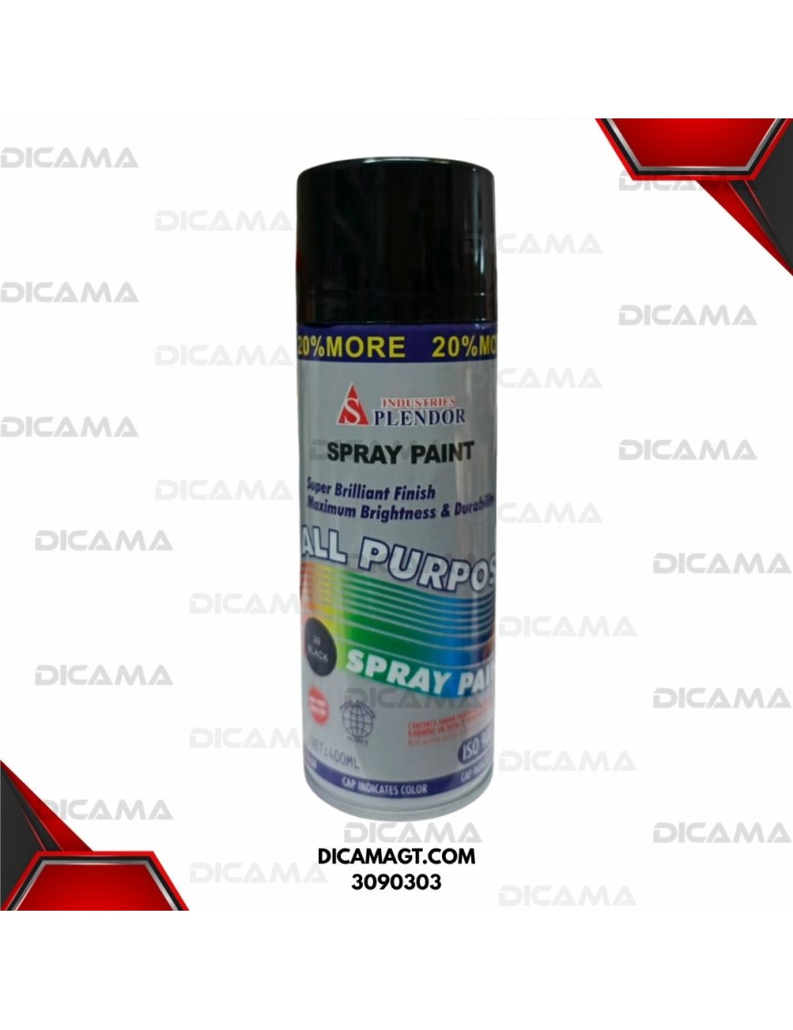PINTURA SPRAY NEGRO BRILLANTE 400ML 39 GETSUN 3090303/